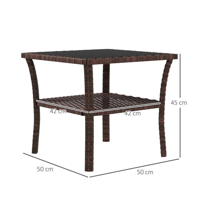 2-tier rattan coffee table – image 3