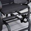 Outsunny 3 Pieces Garden Gliding Chair Set, Metal Frame 2 Single Armchair Swing Seater and 1 Glass Top Coffee Table w/ – view 10