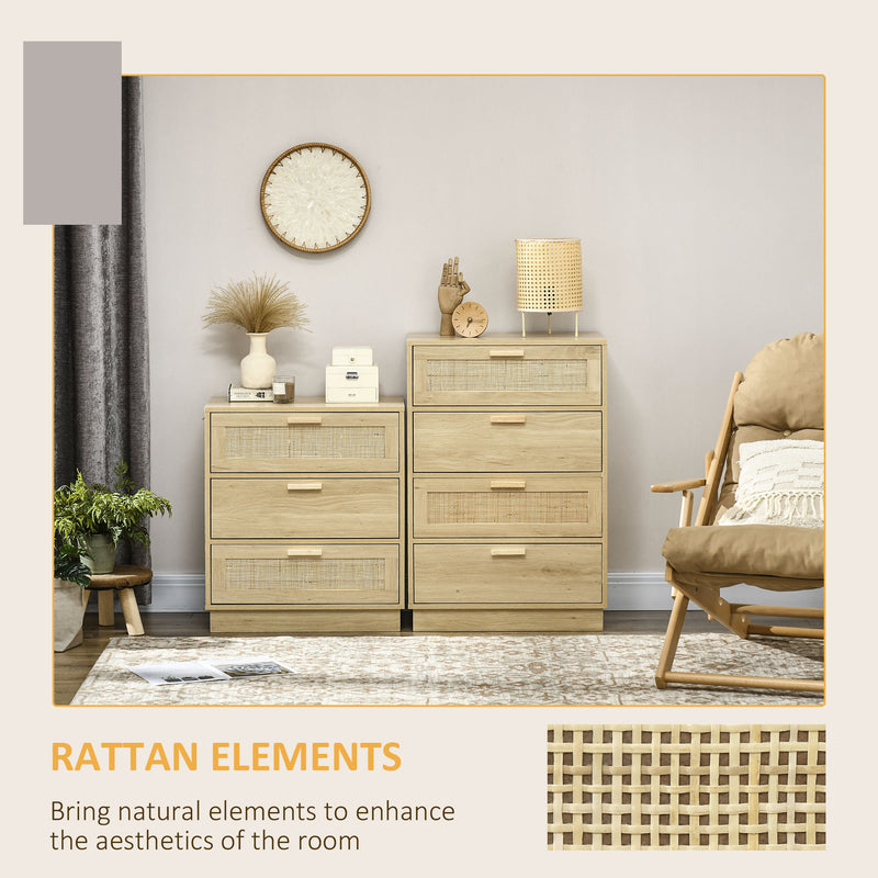 4-drawer rattan panel chest – image 5