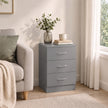 HOMCOM Three-Drawer Simple Bedside Table - Grey – view 9