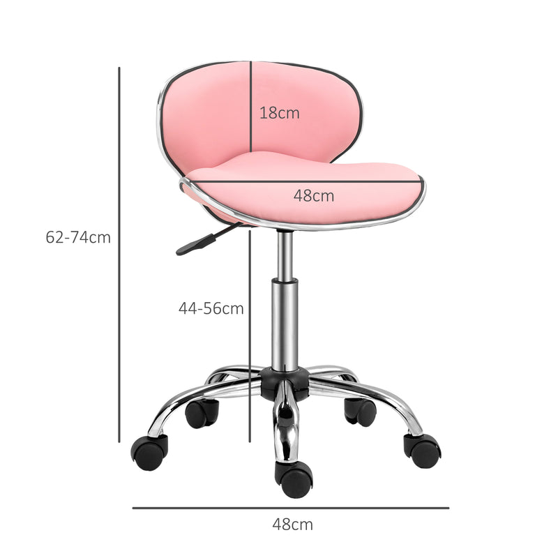 Pink rolling salon chair – image 3