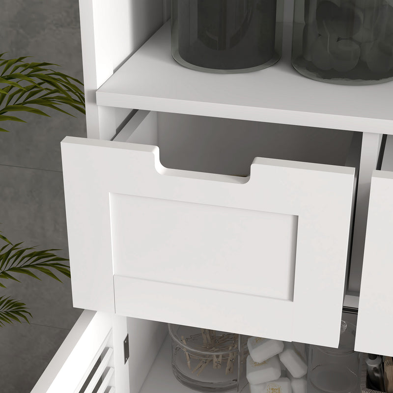 White bathroom storage unit with drawers – image 8