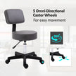 Grey salon stool with backrest – image 5