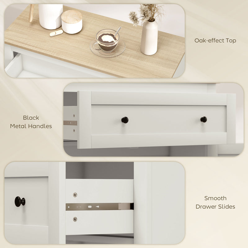 HOMCOM Sideboard Storage Cabinet, Modern Kitchen Cupboard with Adjustable Shelf, Drawer and Double Doors, Cream White – view 7