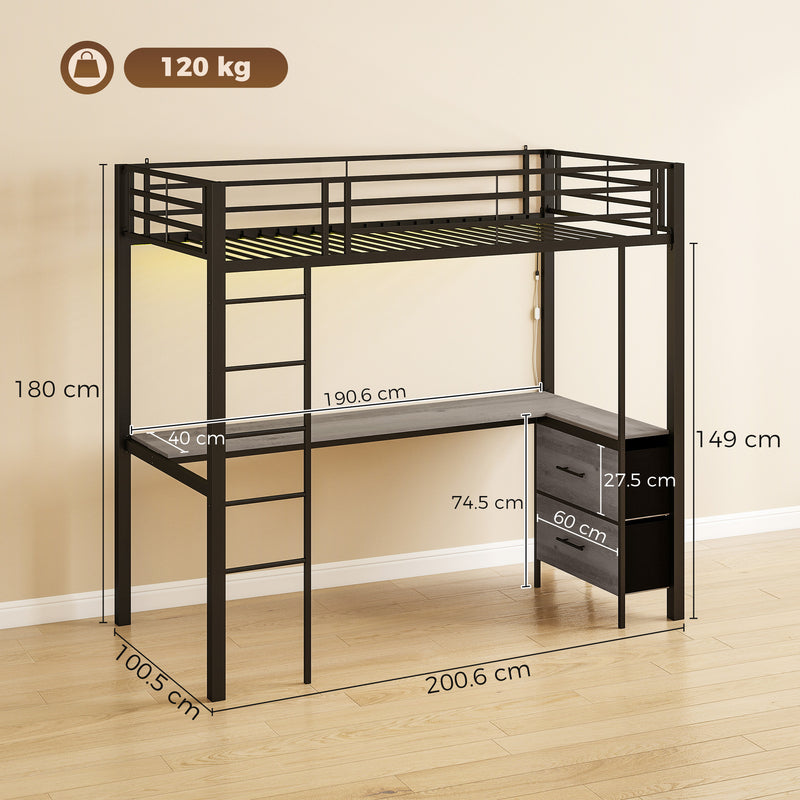 High sleeper with desk – image 3