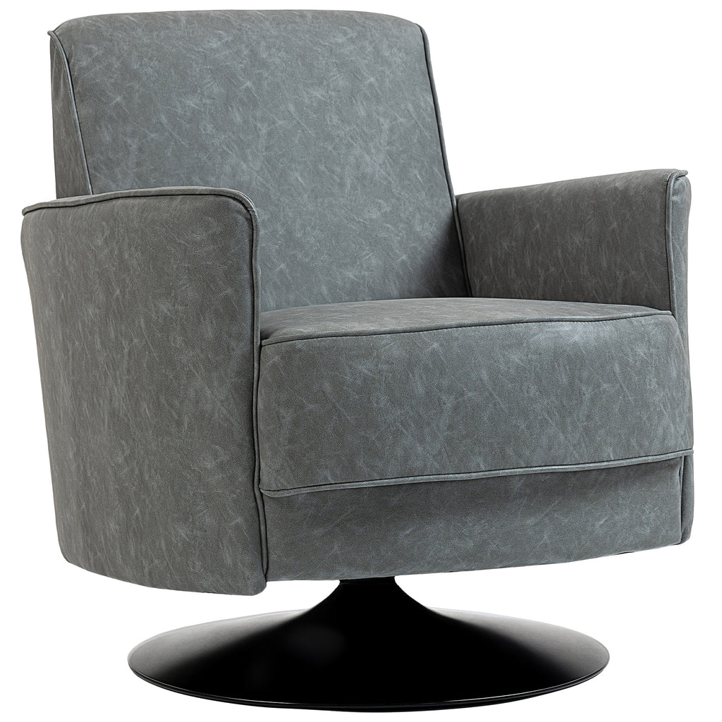 Upholstered Swivel Accent Chair with Thick Padding, Grey