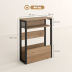 Industrial-Style Side Table - Black/Walnut Brown
