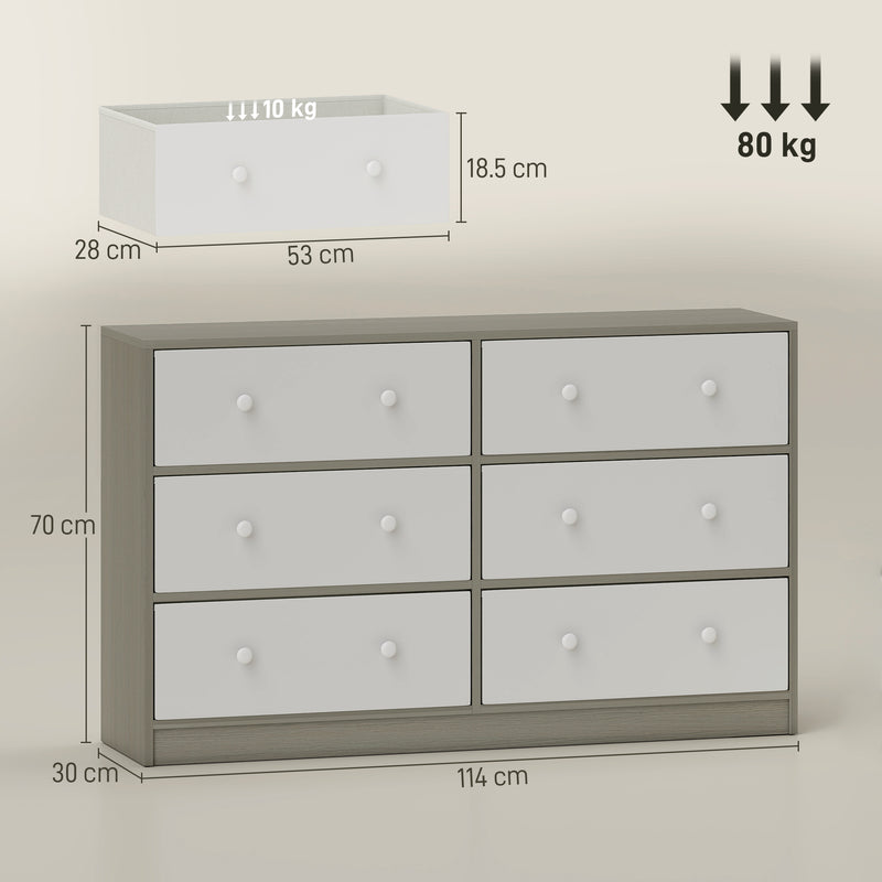 Wide 6-drawer chest of drawers – image 3