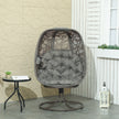 Outsunny Swivel Egg Chair with Cushions, Foldable Basket Seat and Metal Frame, Indoor Outdoor Lounge Chair for Balcony – view 10