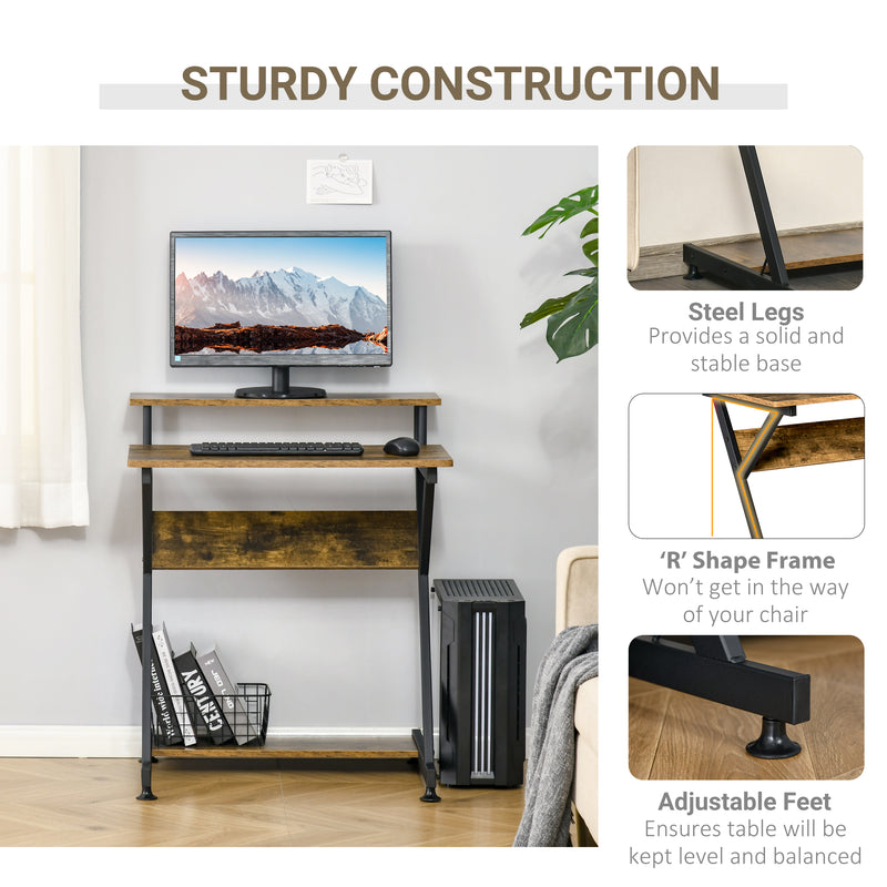 Industrial computer desk with monitor shelf – image 5