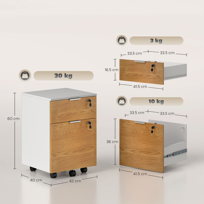2-drawer lockable filing cabinet – image 3