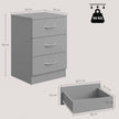 HOMCOM Three-Drawer Simple Bedside Table - Grey – view 3