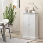 HOMCOM Freestanding Kitchen Pantry Cupboard with Adjustable Shelves & Door Racks - White