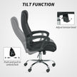 Vinsetto Linen-Look Swivel Office Chair - Black – view 6