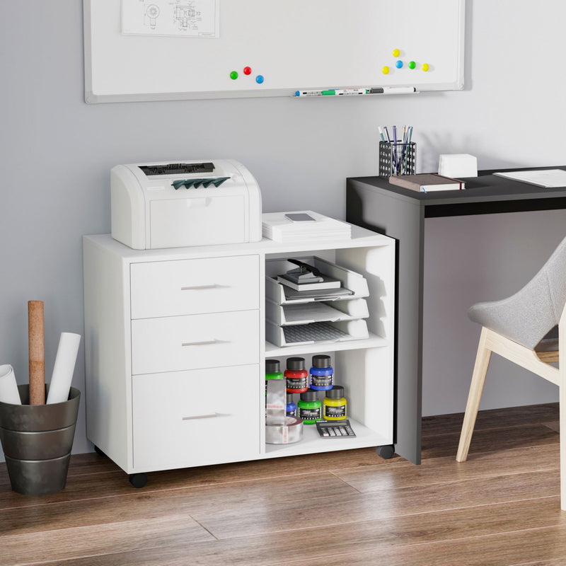 Mobile printer stand with drawers – image 2
