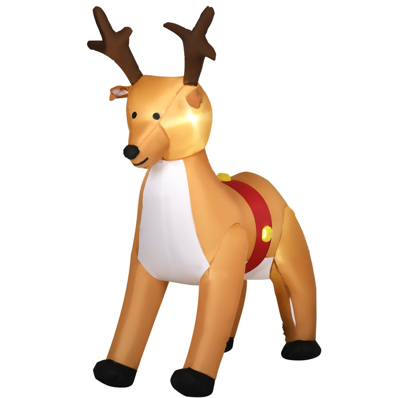 6ft Reindeer Christmas Inflatable on a white background