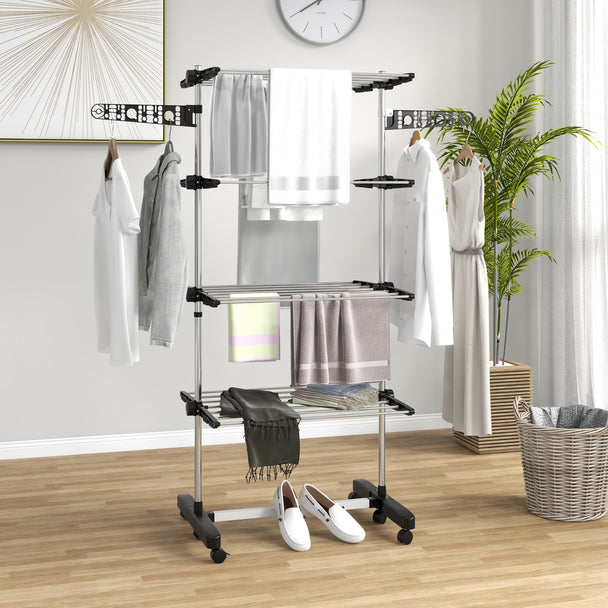 4-tier clothes airer, black – image 2