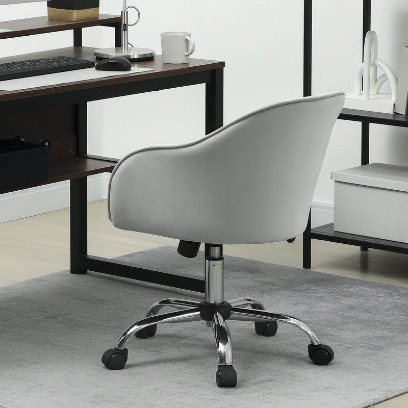 HOMCOM 46-56 cm Velvet-feel Office Chair - Grey – view 8