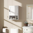 40 cm louvred bathroom wall cabinet in white – image 2