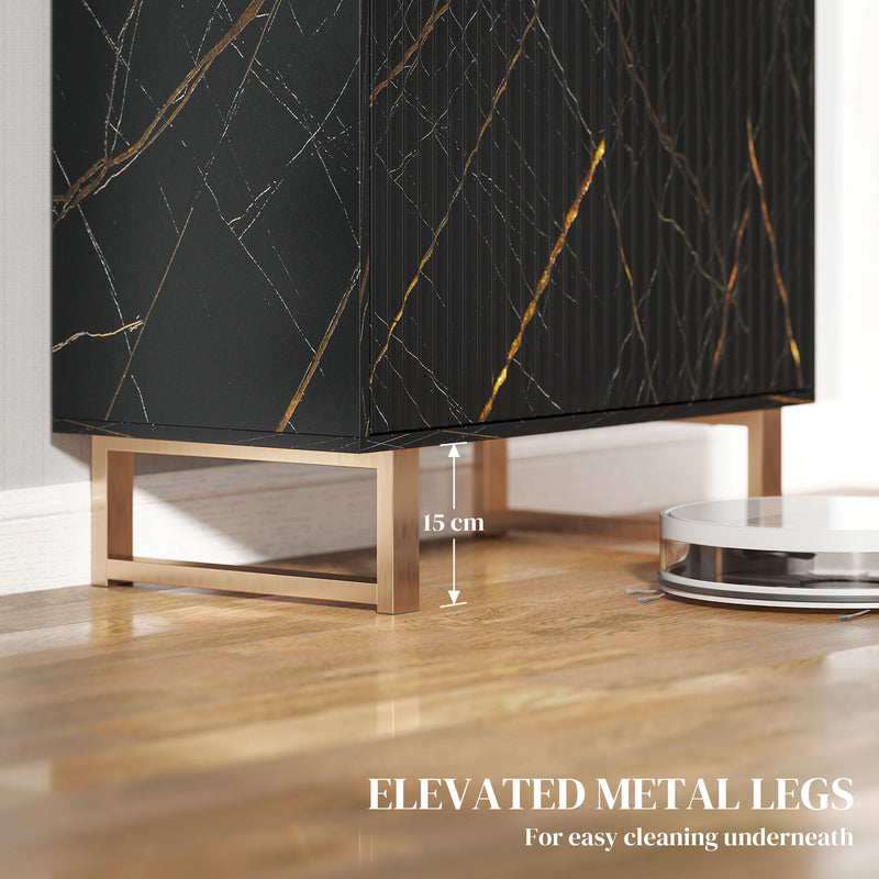 Black ribbed sideboard – image 6