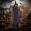190cm Animated Witch with Broomstick & Glowing Eyes – image 2 of 9