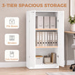 HOMCOM 120 cm Tall Storage Cabinet Cupboard, 3-Tier File Organiser Wooden Filing Cabinet, White – view 5