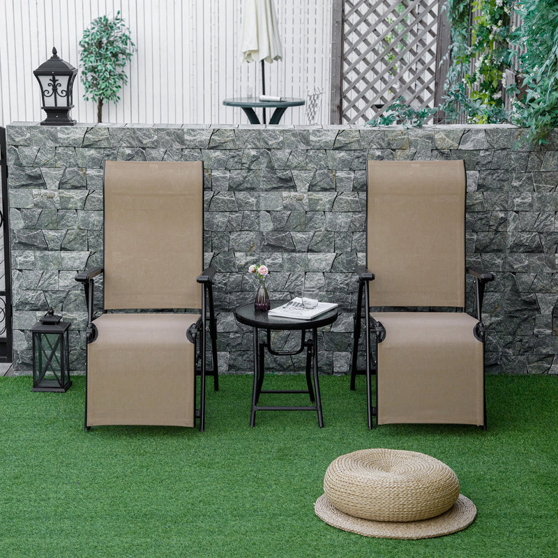 Set of 2 folding reclining garden chairs – image 7