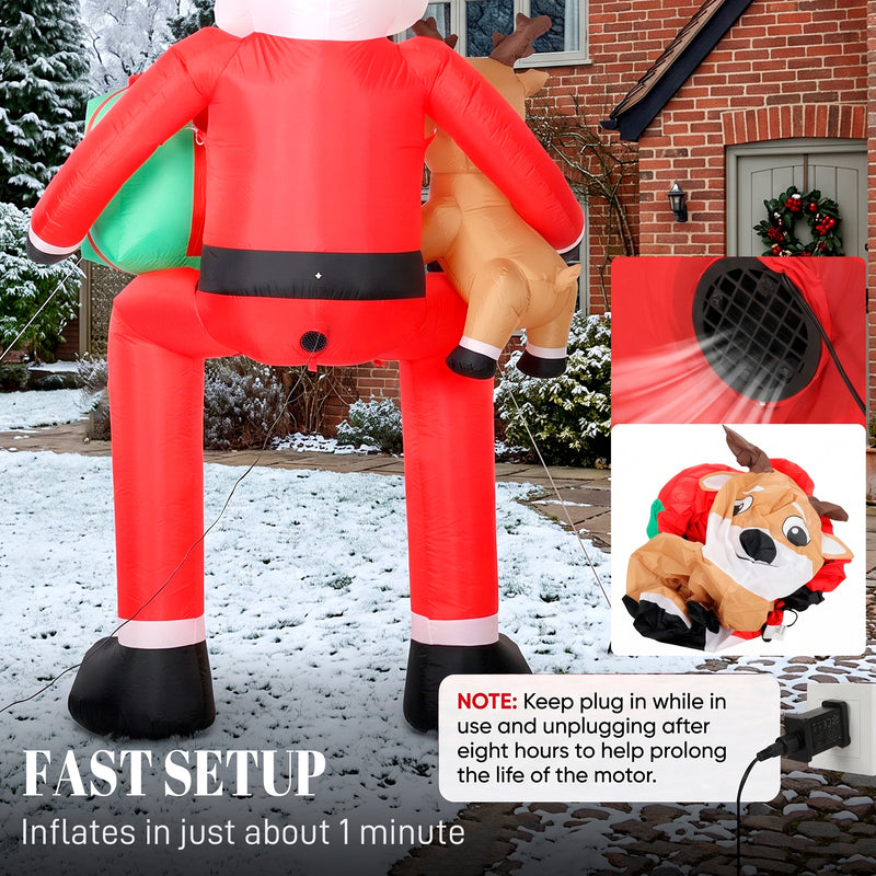 Built-in fan used to inflate the Christmas display