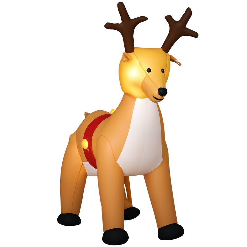 6ft Reindeer Christmas Inflatable on a white background