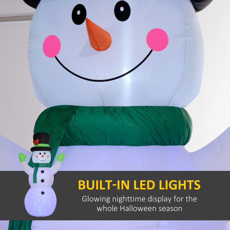 LED lighting on the 10ft snowman Christmas inflatable