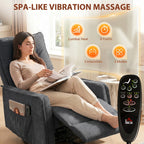 Recliner Armchair, Chenille Recliner Chair with Massage and Heat, 360Â° Swivel Rocking Manual Recliner, Dark Grey