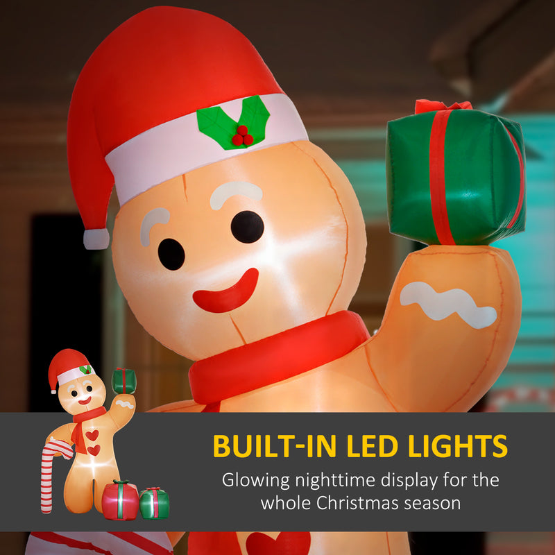 LED lighting on the 8ft gingerbread man inflatable