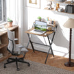 HOMCOM 70 cm Folding Computer Desk with Monitor Shelf - Rustic Brown – view 2