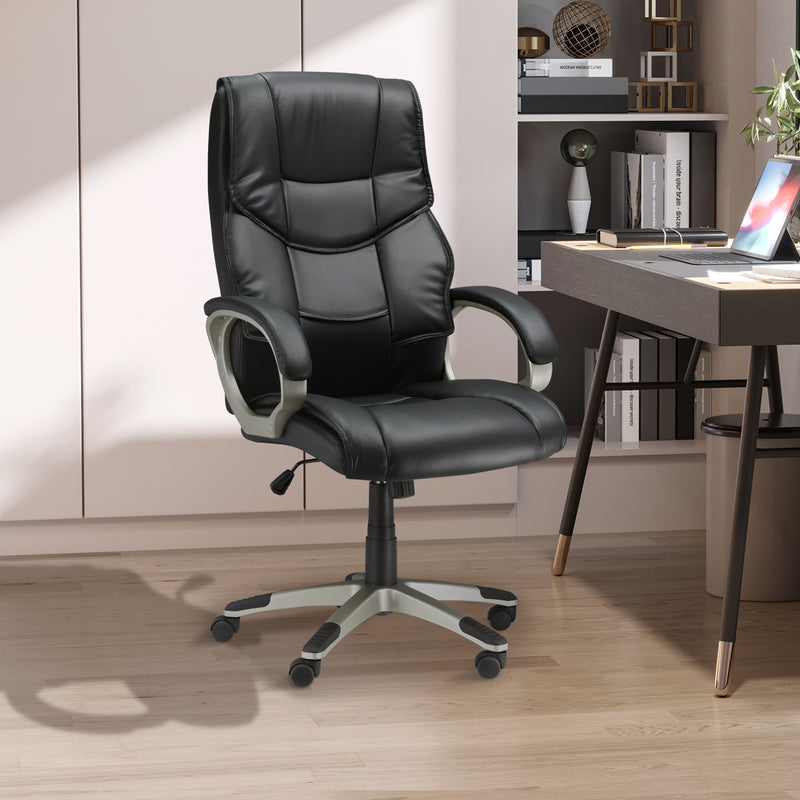 High-back faux leather office chair – image 2
