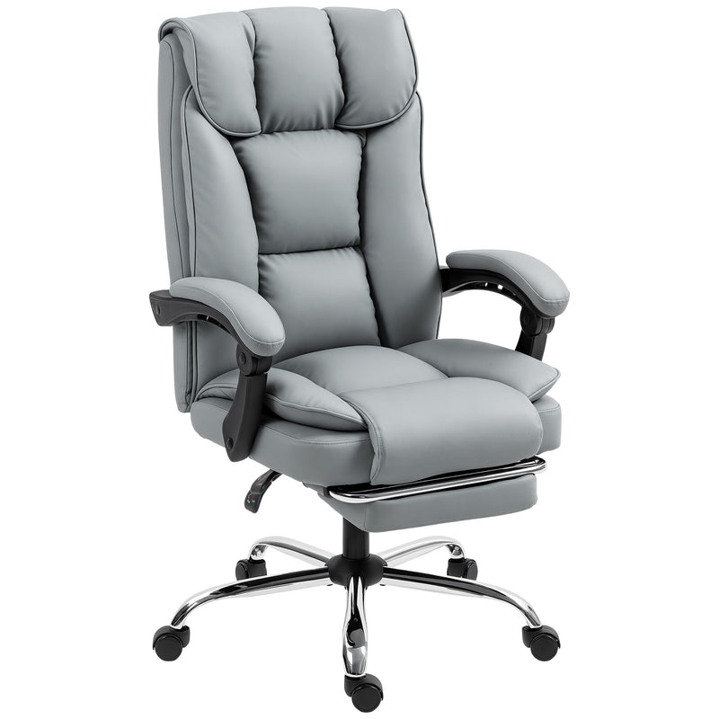 HOMCOM 155° Reclining Faux Leather Swivel Office Chair -Black – view 10