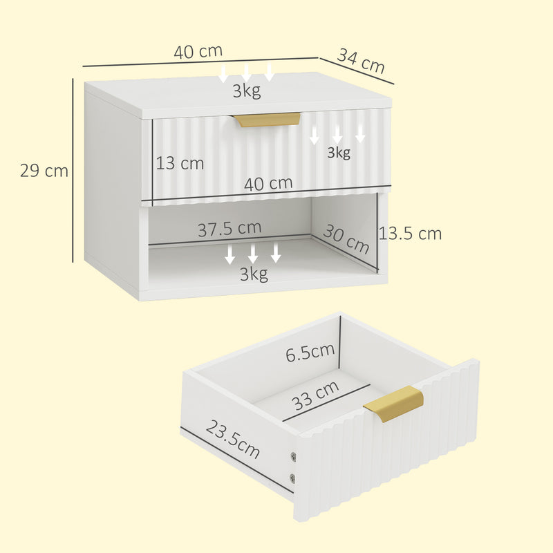 Fluted floating bedside tables – image 3