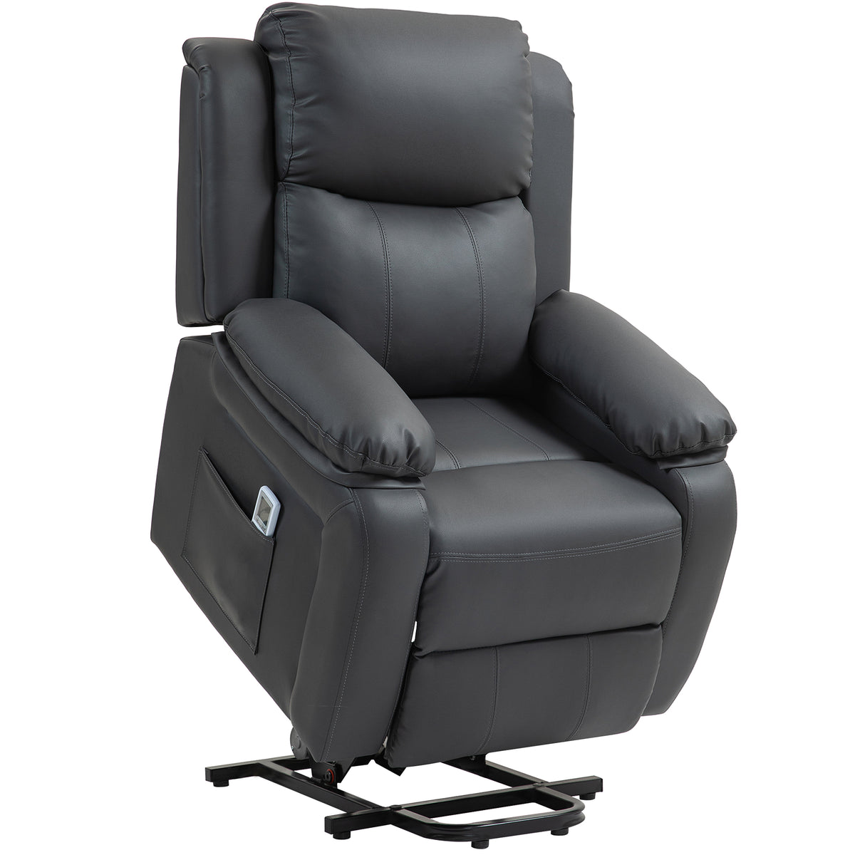 Power Lift Massage Recliner Chair – Dark Grey Faux Leather