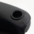 Upholstered Reclining Armchair, Manual Recliner Chair with Footrest and Adjustable Backrest, Black