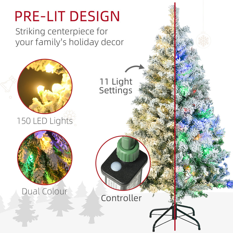 4.5ft pre-lit snow-tipped Christmas tree – image 4