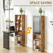 Fold-out desk with chalkboard – rustic brown & black – image 4