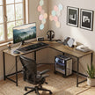 HOMCOM Corner L-Shape Computer Desk PC Workstation Writing Gaming Table Home Office – view 2