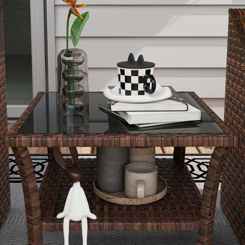 2-tier rattan coffee table – image 8