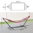 Outsunny 298 x 117cm Hammock with Stand Camping Hammock with Portable Carrying Bag, Adjustable Height, 120kg Load – view 3