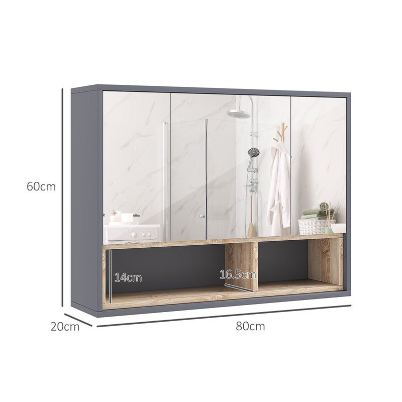 80 cm grey mirror cabinet – image 3