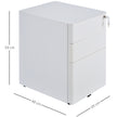 Lockable steel 3-drawer filing cabinet in white – image 3