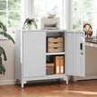 HOMCOM Lockable Metal Filing Cabinet, 2-Tier Storage Cupboard with Double Doors, Modern Office Organiser, White – view 10