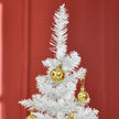 HOMCOM 6ft Unlit Artificial Christmas Tree, Pencil Slim Xmas Tree with Solid Stand and Realistic Branches, White – view 8