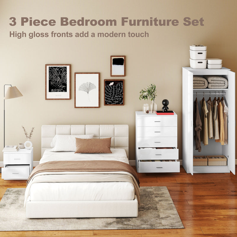 White high gloss bedroom set – image 4