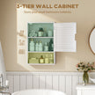 40 cm louvred bathroom wall cabinet in white – image 4