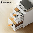 HOMCOM Three Drawer Wood-Effect Filing Cabinet - White – view 4
